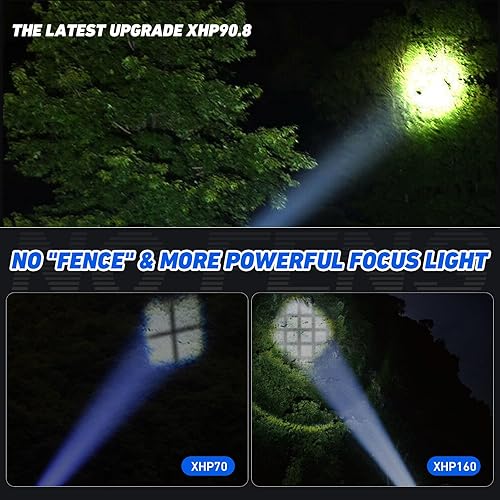 Miniatura 5 de Cinlinso Linternas LED recargables de alto lúmenes, paquete de 2 99000 lúmenes, luz de flash súper brillante, linterna más brillante, 3 modos IPX7