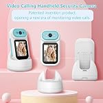 MYPIN Handheld Video Call Smart Indoor Camera, Nanny Baby Pet Camera, 2-Way Video Call 350°Pan for Home Security, Move Tracking,Alarm Push 2K 2.8inch Screen, Night Vision