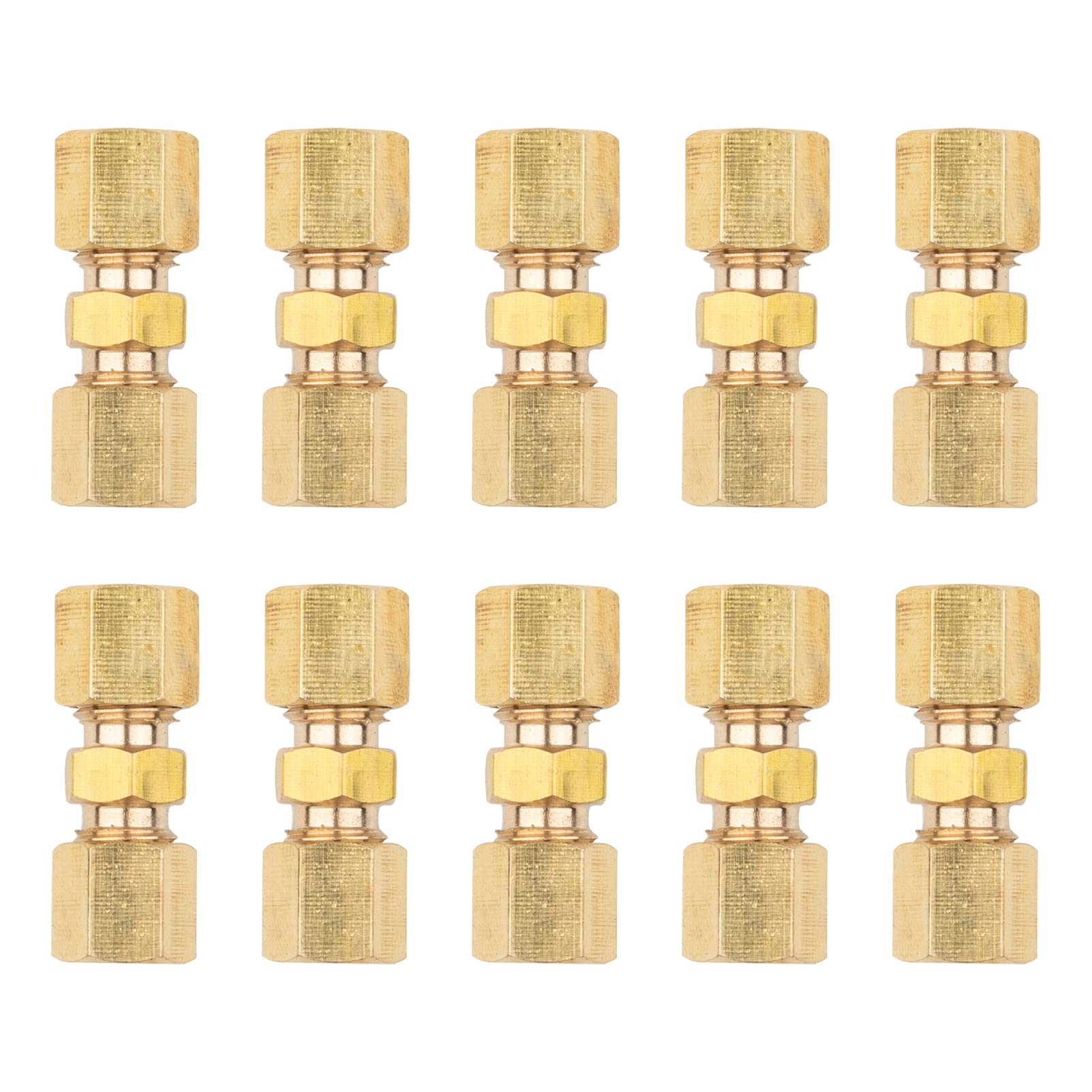 Lot de 10 connecteurs de câbles de frein - Raccord droit - Réducteur de compression - 4,75 mm - Cuivre - Acier - Universel