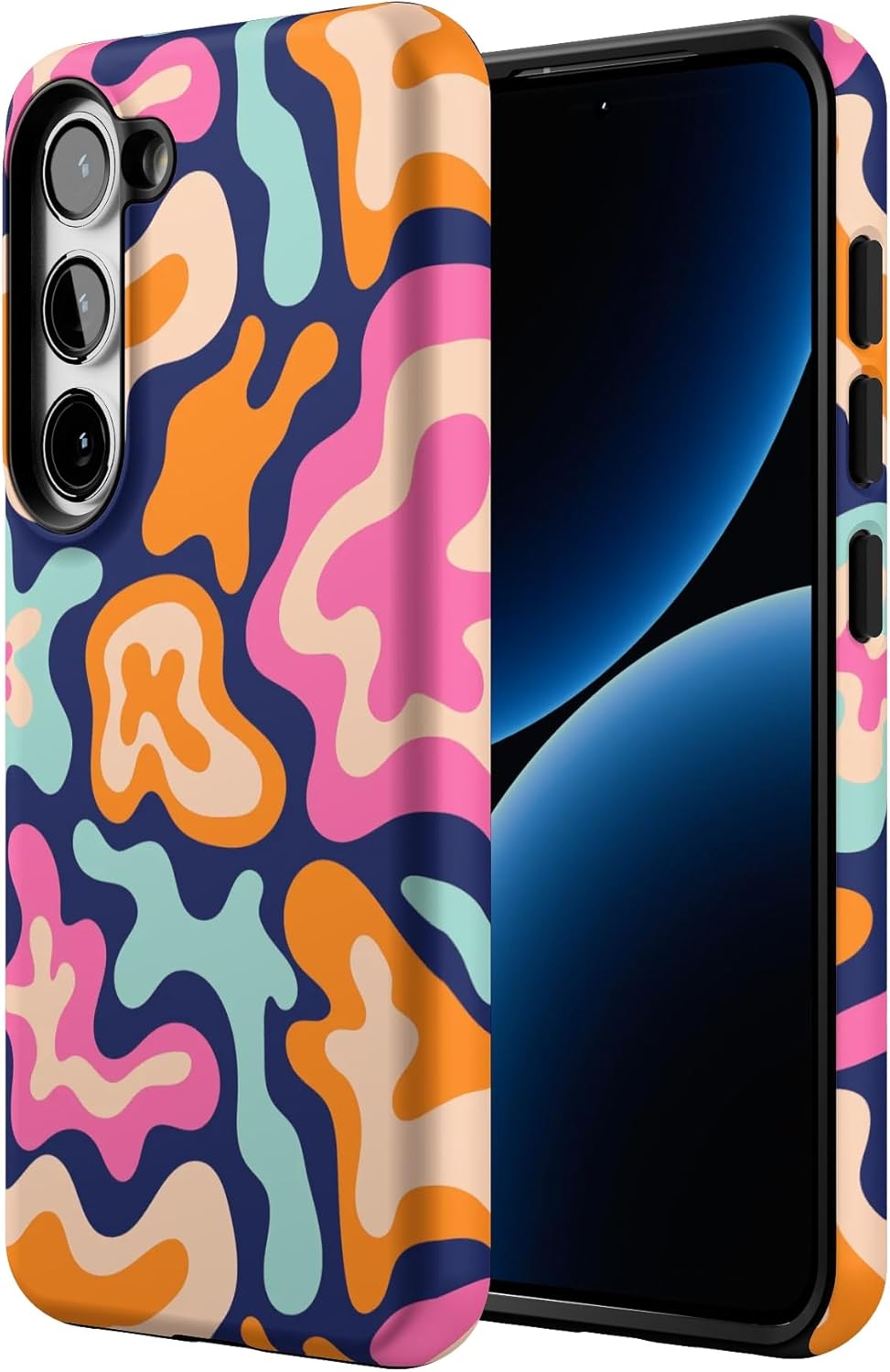 Casely Galaxy S23 Plus Case | Midnight Color Splash | Abstract Retro | Essential Slim Dual-Layer Protective Design