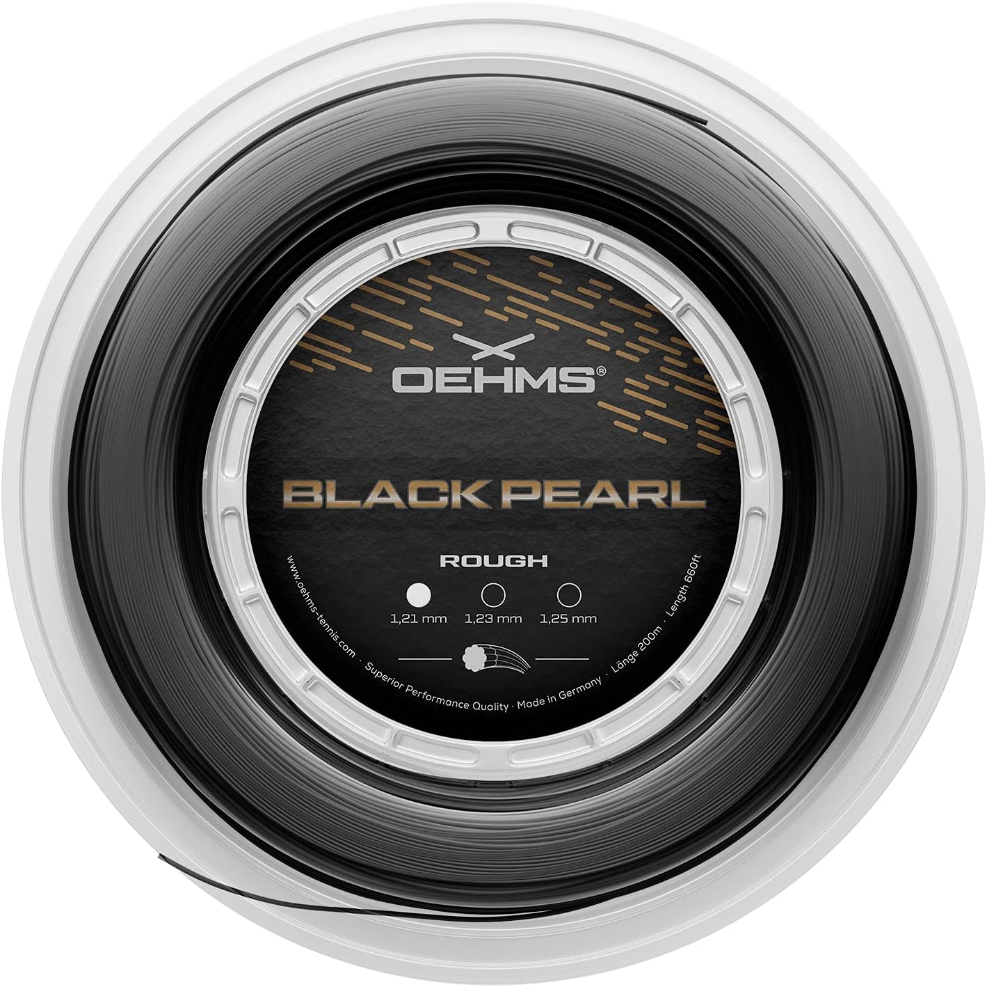 OEHMS Black Pearl Rough | Grooved Co-Polyester Tennis String | Spin & Power