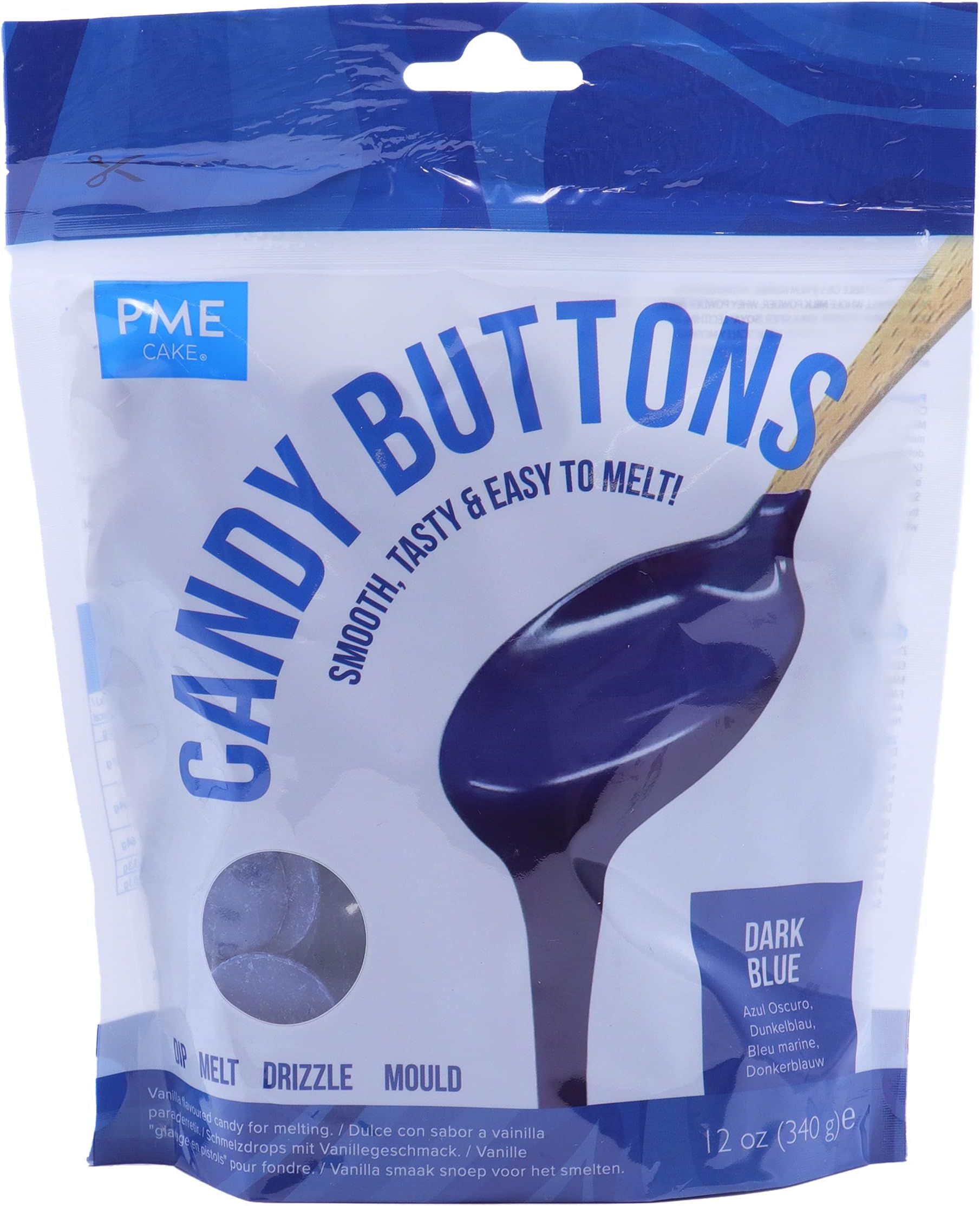 PMECandy Buttons - Dark Blue . 340 grams / 12 Oz. Like Wilton Melts. Perfect for Cake Pops and other Candy & Chocolate Making by The Baker Shop