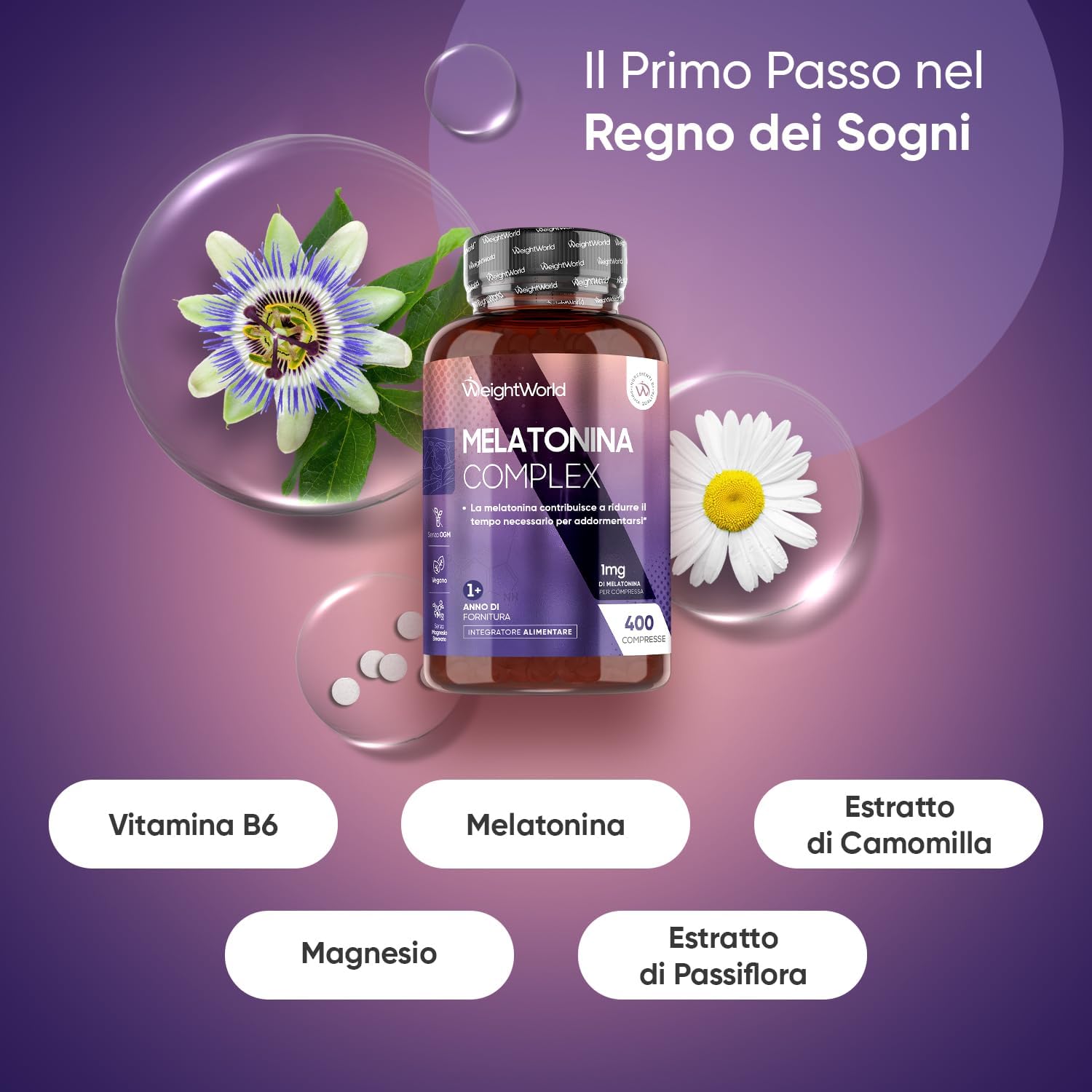 Melatonina 1mg con Camomilla immagine 2