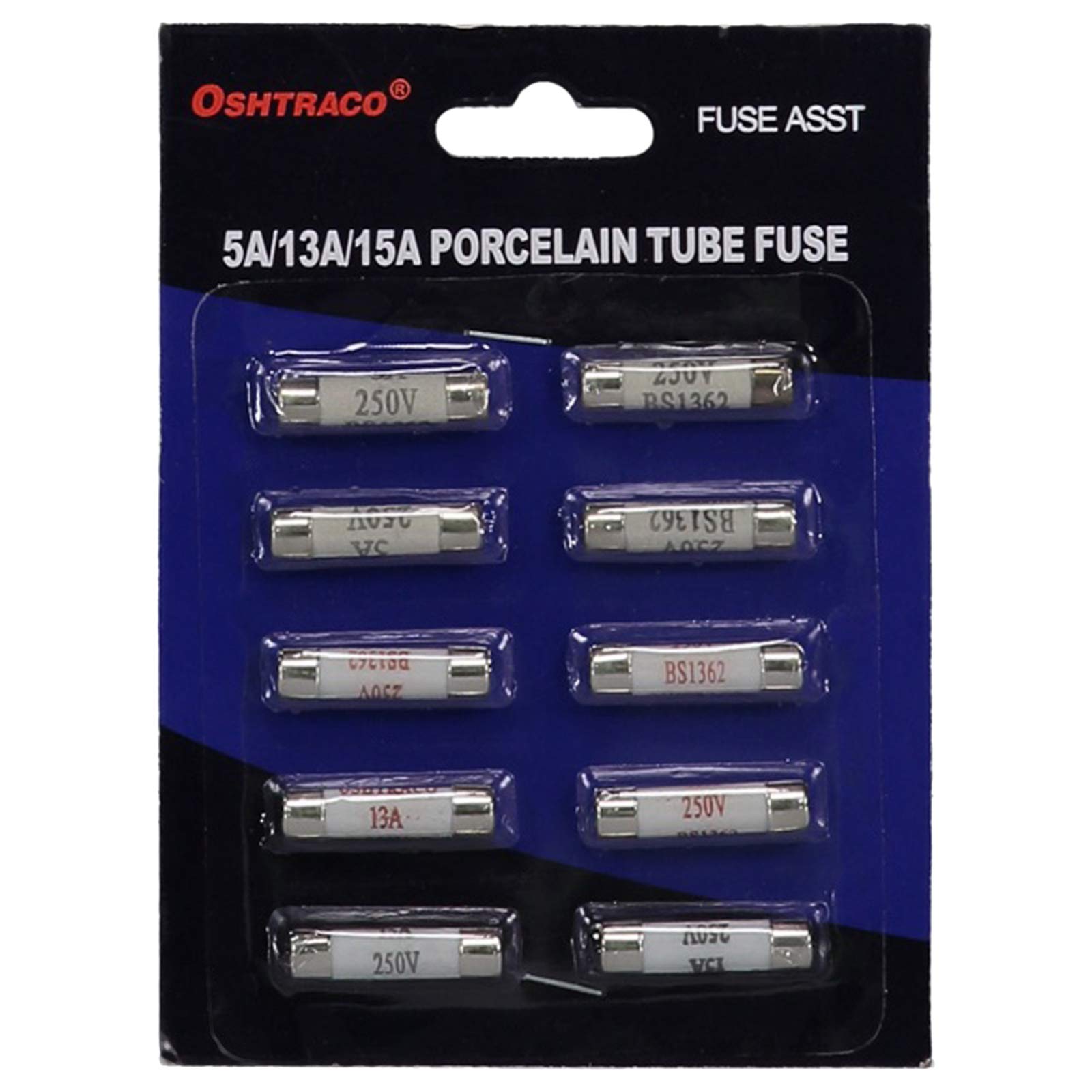 Oshtraco Pack of Assorted Fuses - 5A, 13A, 15A (316996)