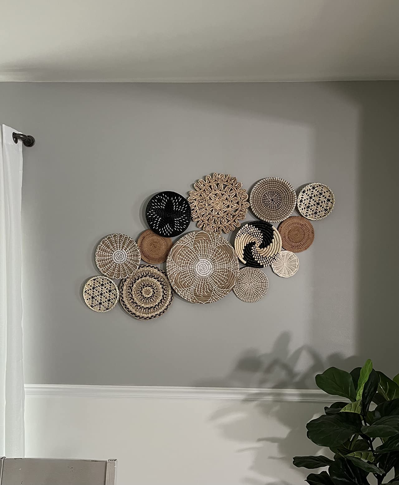 15/mo Finance Decocoon Set 13 Boho Wall Basket Decor, Woven Wall