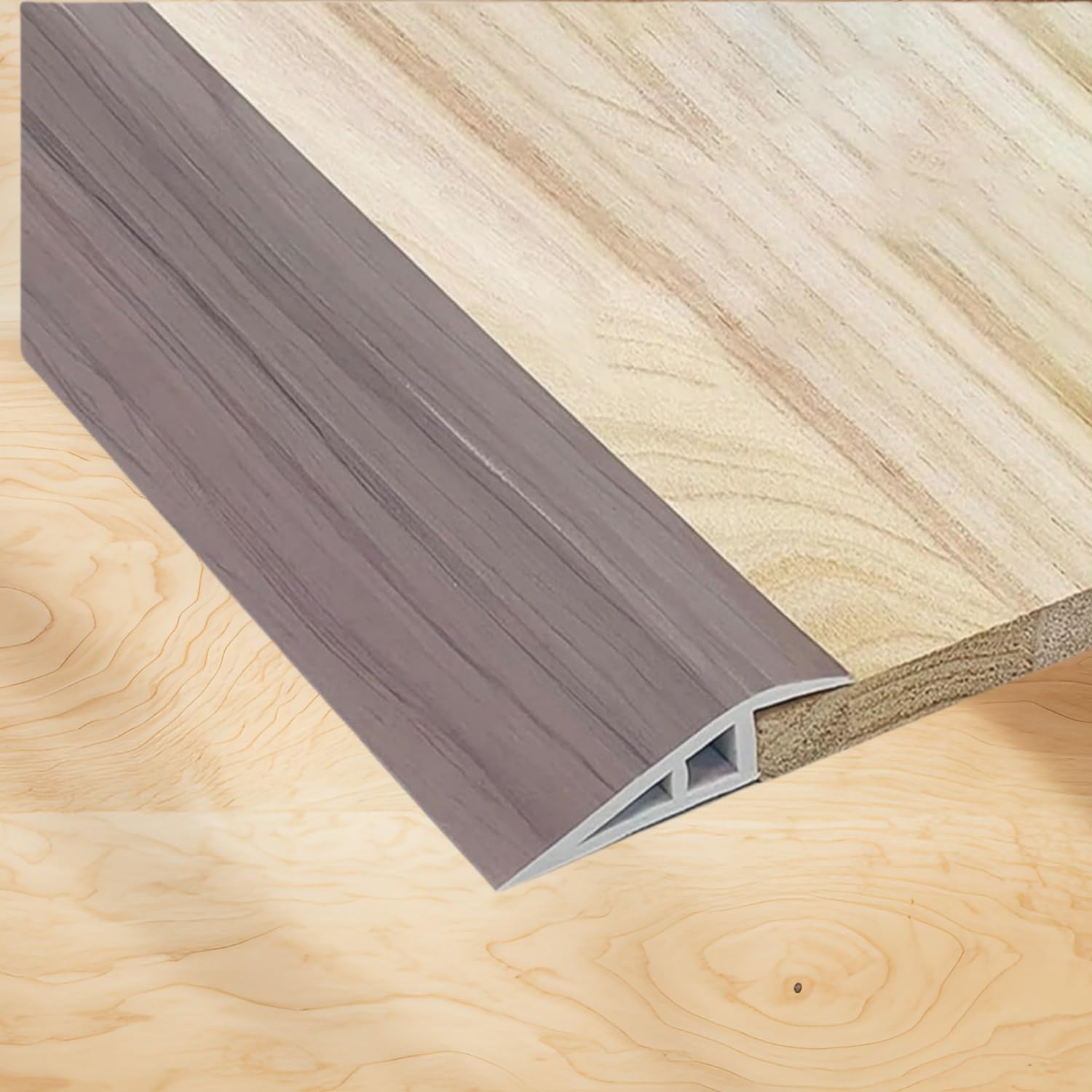 3.3ft Floor & Carpet Threshold Transition Strip，Floor Transition Strip Self-Adhesive Threshold Cover with Wood/Marble Grain,Tile Edging Reducer Bar for Uneven Floor(Gray)