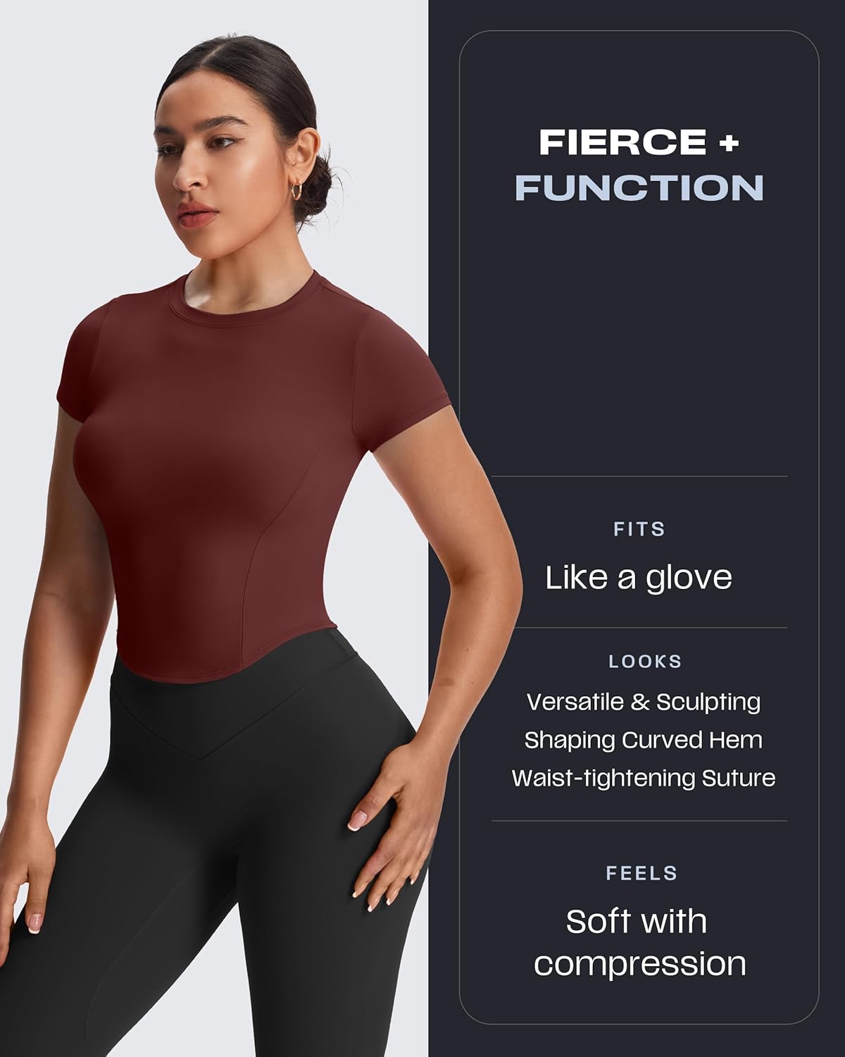 Aoxjox Women's Short Sleeve T-Shirts GEO Baby Tee Workout Gym Yoga Crop Top - Image 3