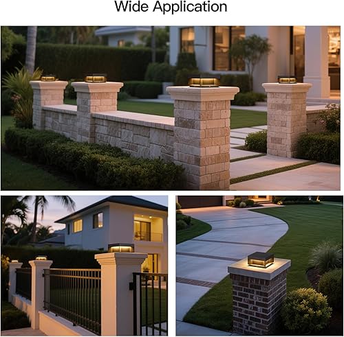 Miniatura 7 de Lámpara de poste moderna para exteriores, lámpara de tapa de columna de cubierta de valla LED IP65, impermeable, 3000 K, iluminación de paisaje