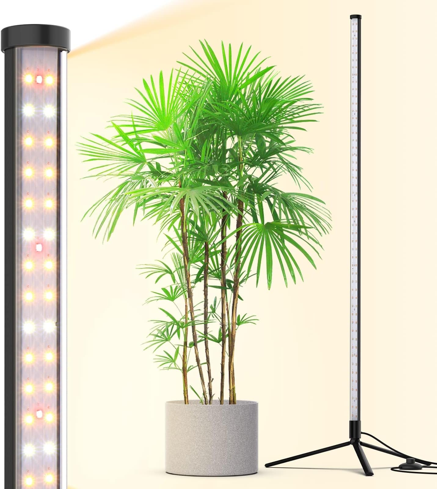 Grow Lights T10, 42W, 4FT/120cm, 169 LEDs, Full Spectrum, Wide Illumination Area Coverage, Vertical Plant Grow Lights for Indoor Plants with On/Off Switch and Tripod Floor Stand
