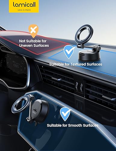 Miniatura 8 de Lamicall Soporte para automóvil Magsafe [70 libras de succión más fuerte y ultra imanes] Soportes de teléfono para tu automóvil, soporte de teléfono