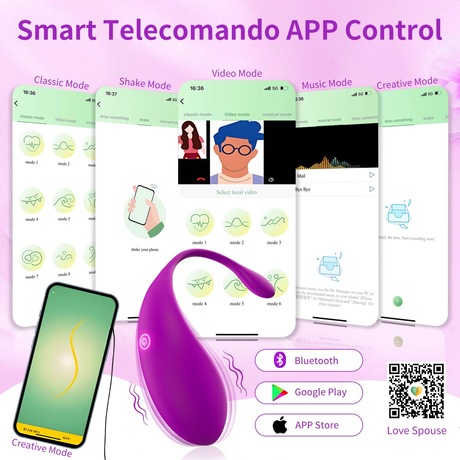 Vîbràtóreper Donna Telecòmando APP,Vîbràtóreper Donna 9 Modalità Vîbràtóre Vîbràtóri Clídórídè Dónnà Stîmólàtóre per Çlîtórîde Ovett𝚘 Vibrante c𝚘n app da telef𝚘n𝚘（Granata）
