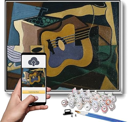 Miniatura 8 de Kits de pintura de bricolaje para adultos, ventana abierta con colinas, pintura por Juan Gris Kit de pintura por números para niños y adultos