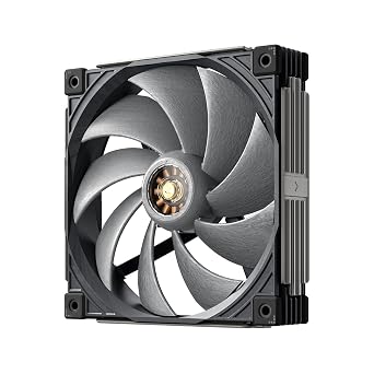 Sudokoo MACH140 PC Case Fan, 140mm PWM Silent Cooling Fan, 30mm Thick, 5002200rpm, LCP and 40% Glass Fiber, Hybrid Hydrolic Bearing, FOC Motor, Dynamic Balance Correction, Black Gray