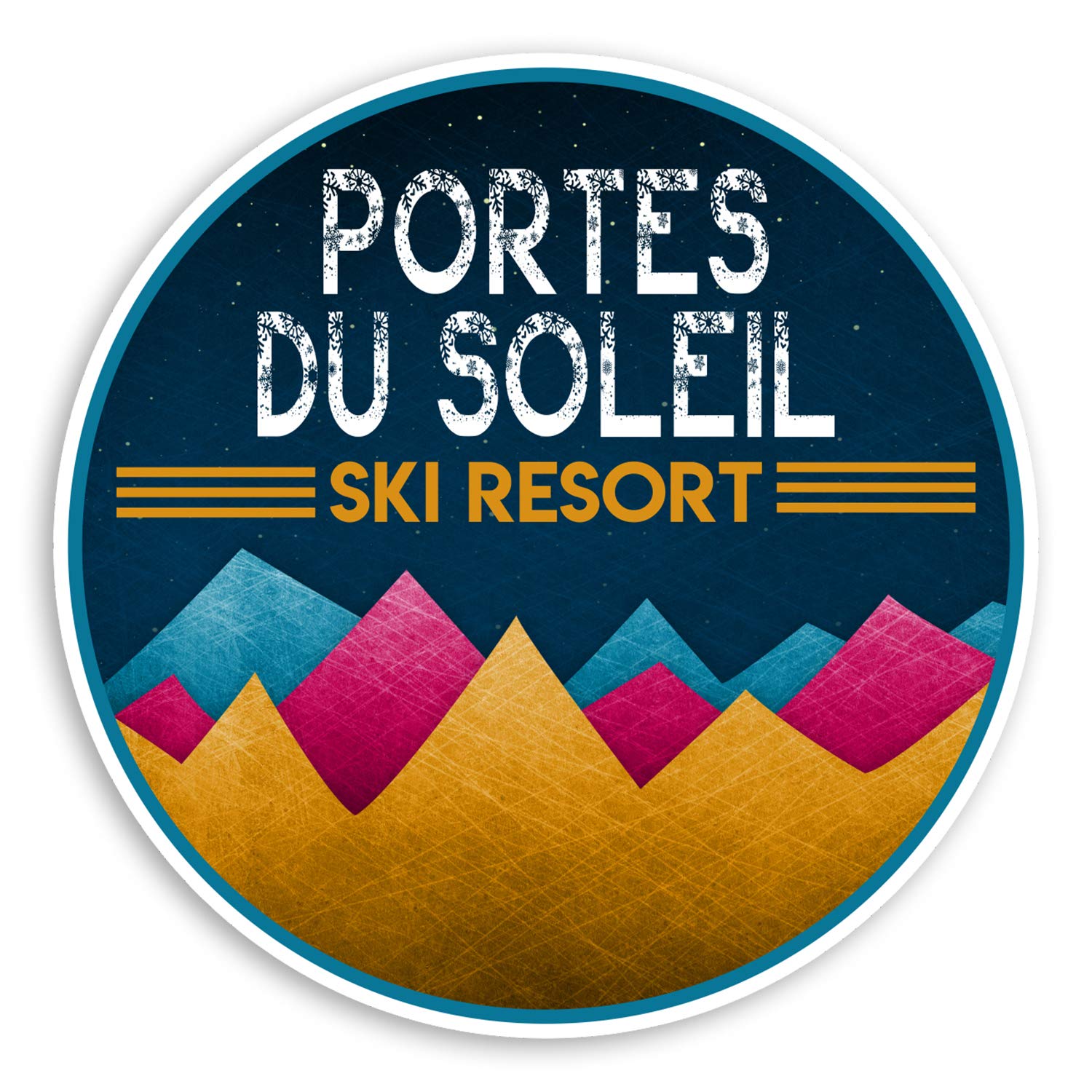 2 x 10cm Portes Du Soleil France Vinyl Stickers Ski Luggage Sticker #31289 (10cm Wide)