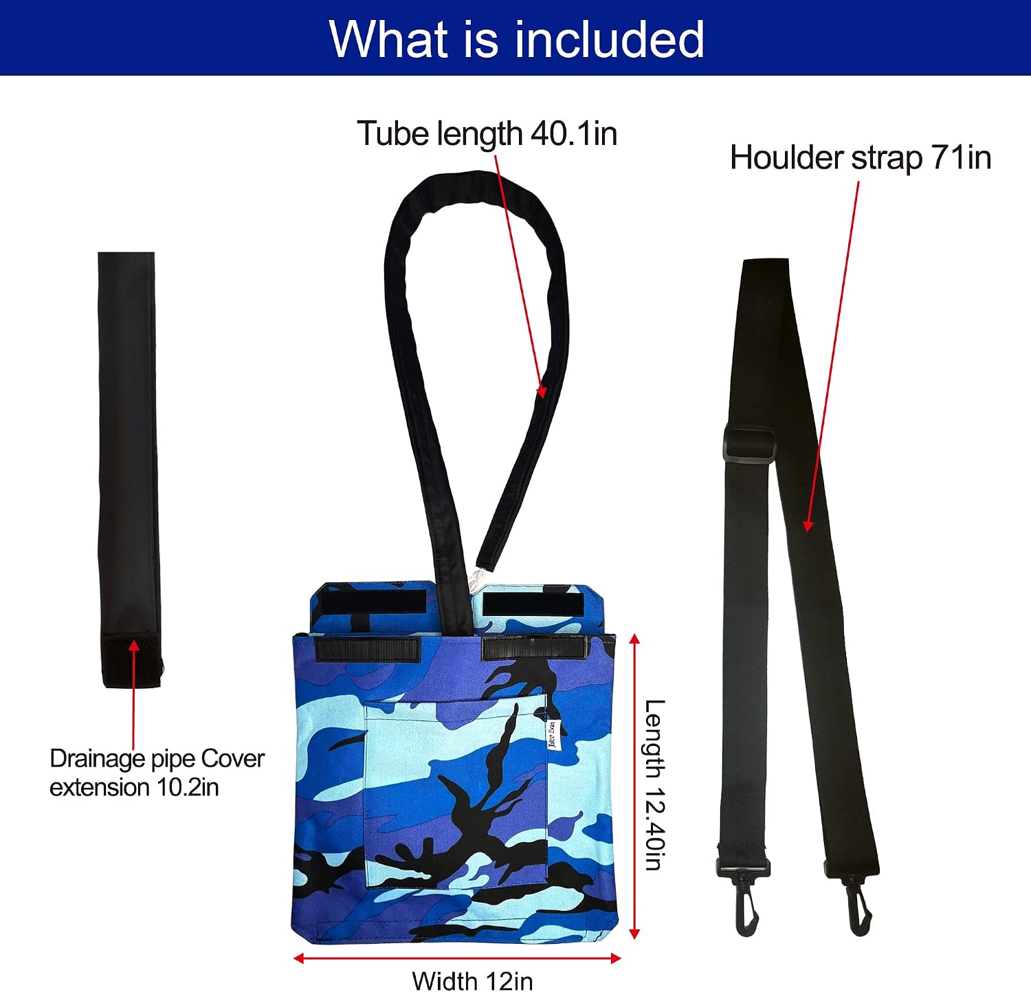 Urine Drainage Bag Holder Catheter Pipe Cover,Foley Catheter Abdominal Drain Conceal Holder with Adjutable Strap