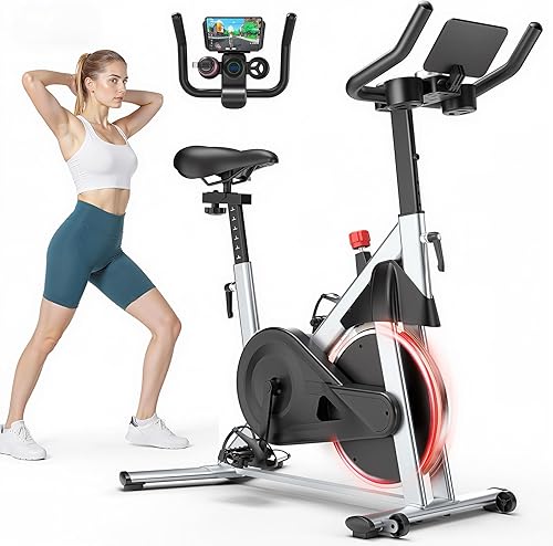 Miniatura 7 de Bicicleta de Ejercicio, Bicicleta de Ciclismo Interior con 32 Niveles de Resistencia Magnética Ajustable, Bicicleta de Ciclo con Capacidad de Peso