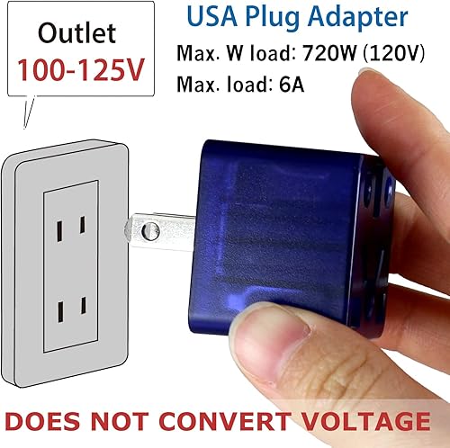 Miniatura 4 de ROAD WARRIOR Adaptador de enchufe de EE. UU. EuropaReino UnidoChinaAustraliaIndiaBrasil para salida de EE. UU., no convierte voltaje RW111BL
