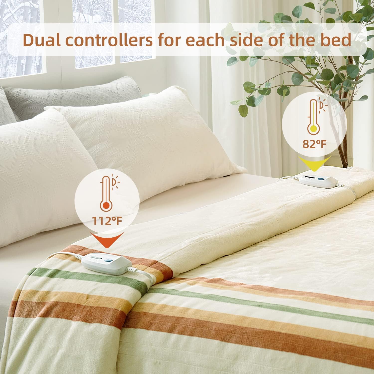 review Jet's Home Heated Blanket King Size 100‘’X90‘’Soft Silky Plush Electric Blanket with 4 Heating Level & 10 Hour Auto Off Heating Blanket,ETL Certified Machine Washable