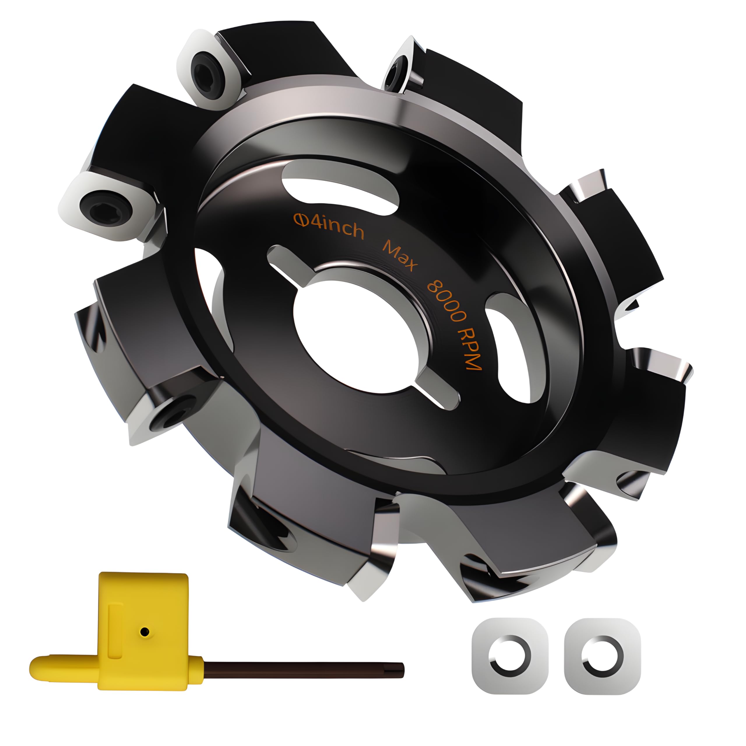 ROOCBIT Tungsten Carbide Shaping Disc 8 Blades with Replaceable Cutters Carving Abrasive Disc Woodworking Tool 4-Inch (101mm) Dia 7/8" (22.3mm) Bore