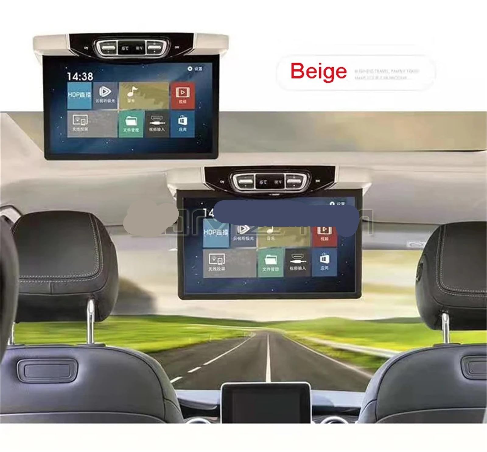 For Ceiling Mounted TV IPS Display Screen Car High-definition Screen With Bluetooth FM Emission