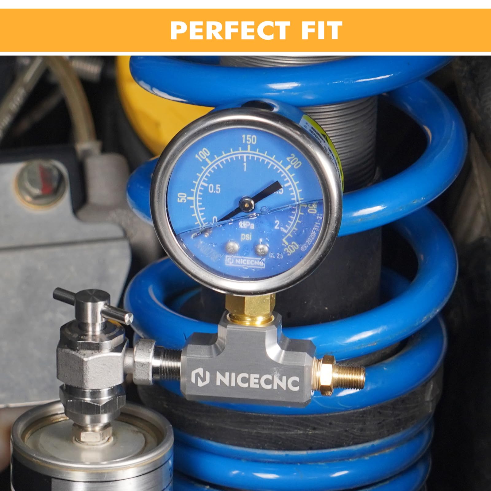 NICECNC Universelles 300PSI Hochpräzisions-Stickstofffüllgerät Compatible with Schrader Válvula Shocks - Compatible with Schrader Válvula Shock Models