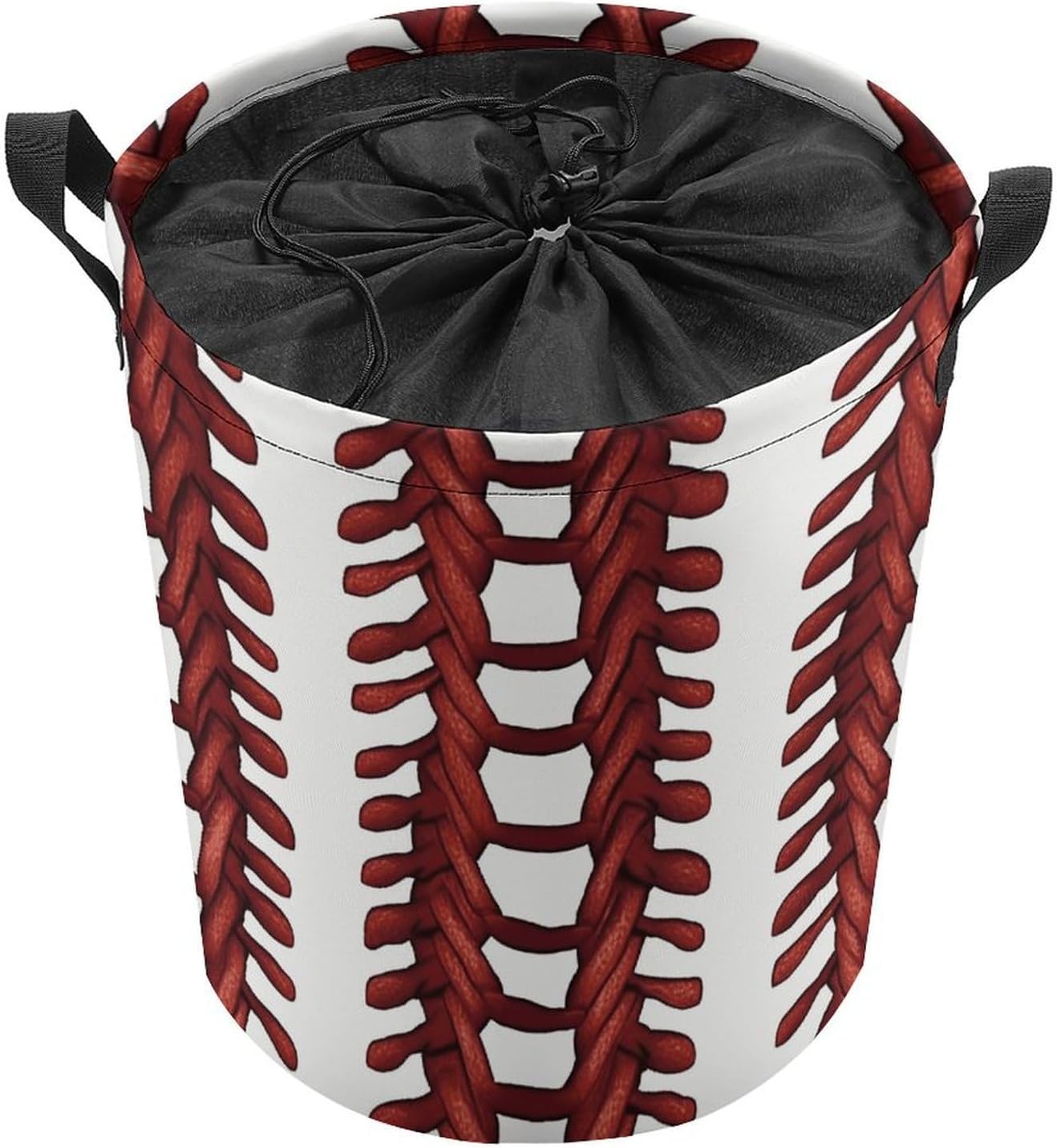 Laundry Hamper Baseball Softball Laces Laundry Basket Large Capacity Dirty Clothes Basket Freestanding Laundry Bag for Bathroom Bedroom Laundry Room