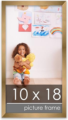 Miniatura 13 de Poster Palooza Marco de fotos de madera tradicional dorado antiguo de 10 x 18 pulgadas con plexiglás acrílico UV, respaldo de tablero de espuma