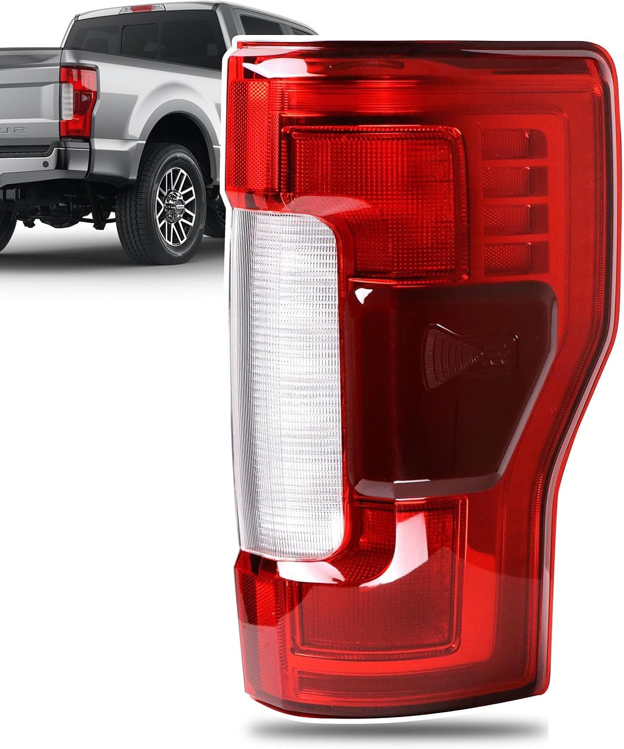 Tail Rear Light W/Blind Spot Compatible with 2017 2018 2019 Ford F250 F350 Super Duty Halogen Type NON-LED Model Brake Taillight Lamp Assembly Left Driver Side Replace KC3Z13405C