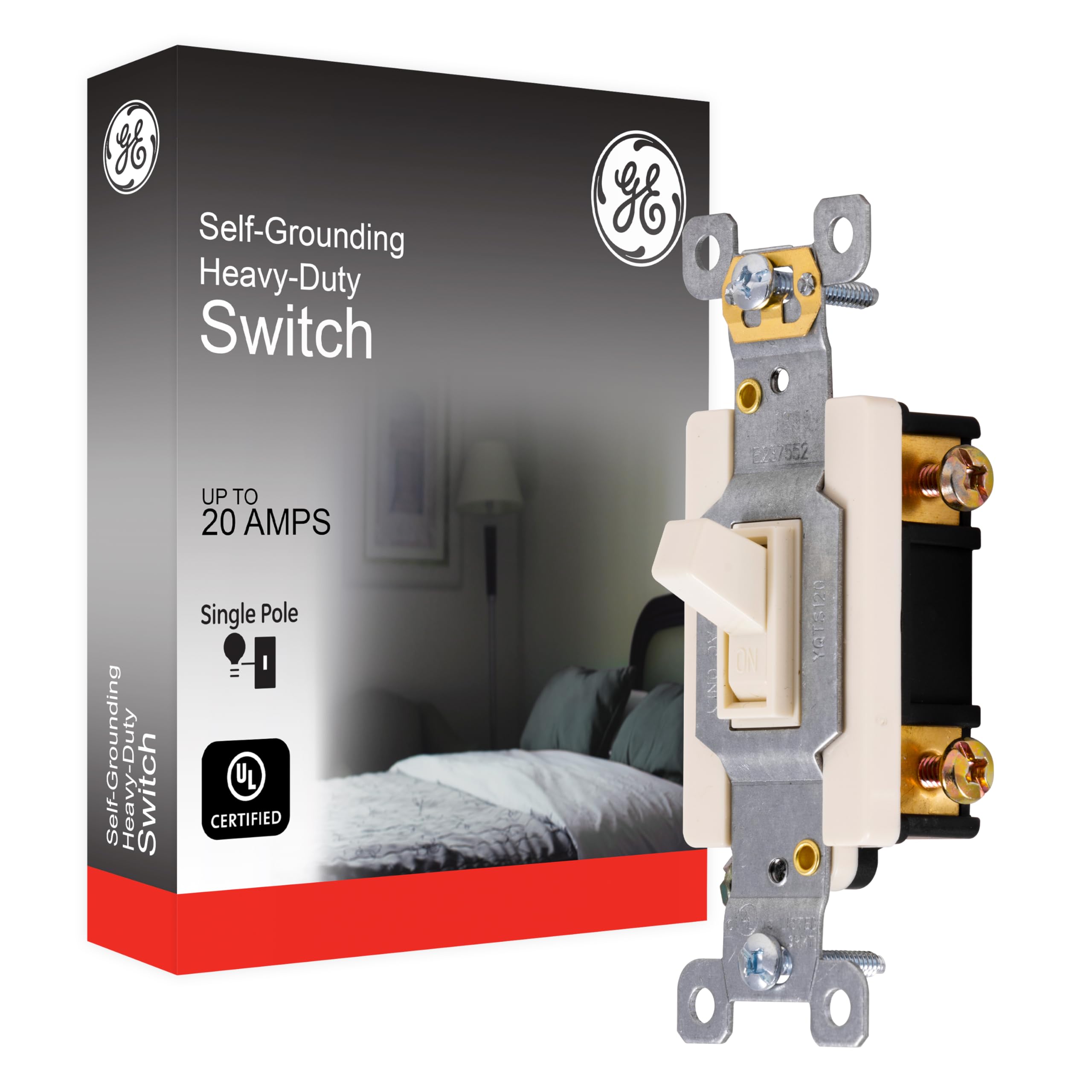 Amazon.com: GE Almond, GE Ultra Pro Heavy-Duty, Single Pole, Wall