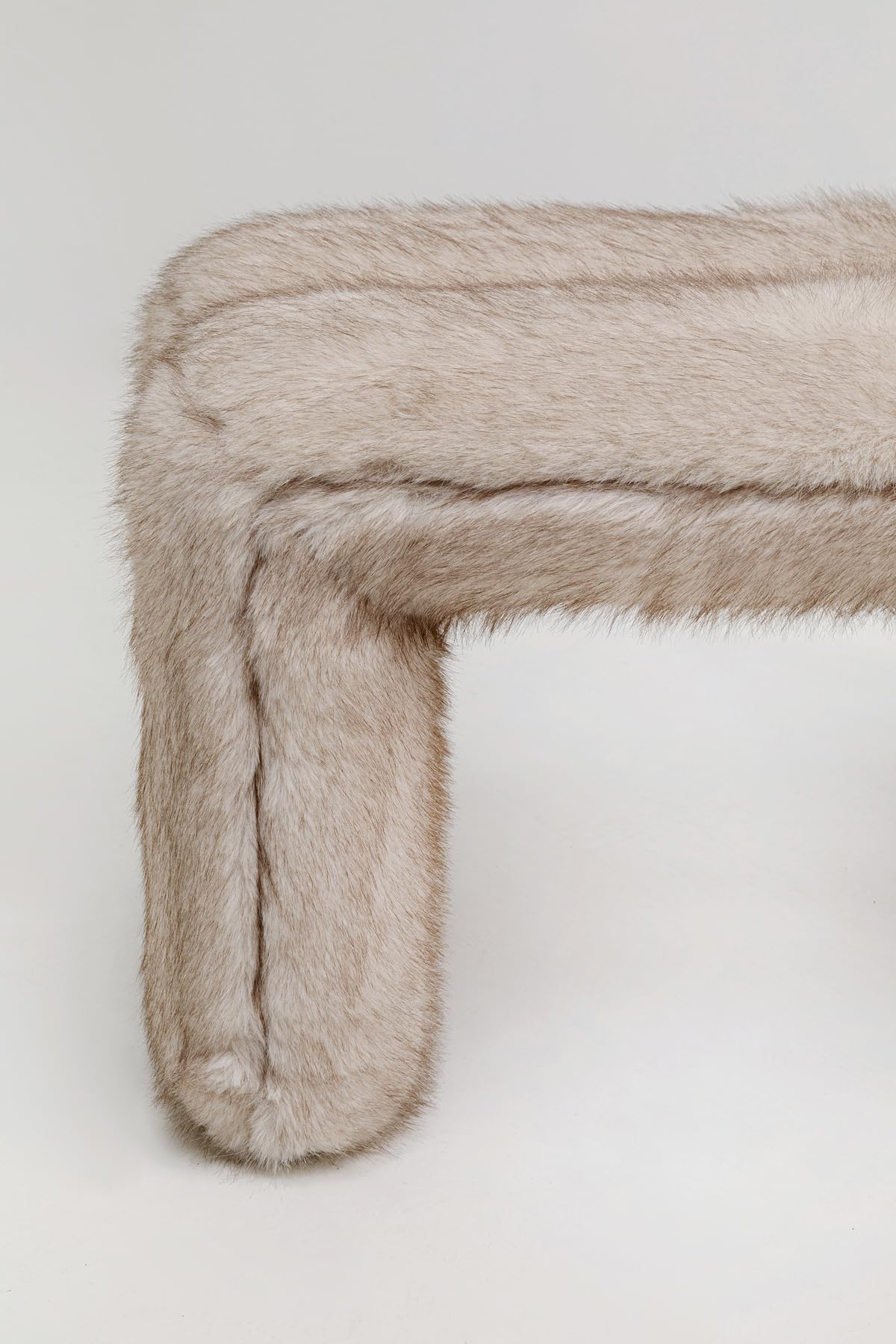 Kare Design Bank Lilja Soft, Beige, Kunstfellbezug, Sitzhöhe 42 cm, schmal, Sitzbank, 1-2 Personen, Polsterbank, Sitzgelegenheit, Hockerbank