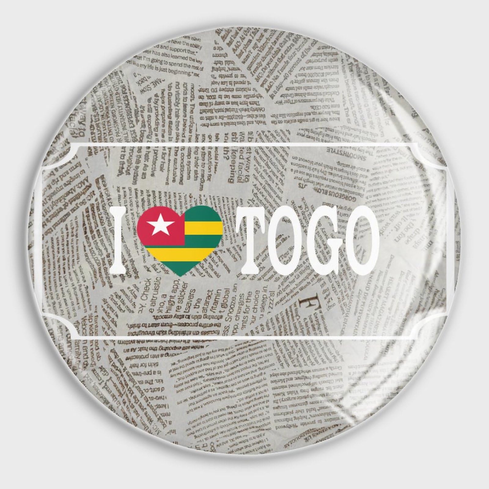 Imanes de vidrio con la bandera I Love Togo I Choice Peace pequeños imanes redondos del orgullo nacional imanes de nevera de vidrio para el hogar, oficina, cocina, pizarra blanca, 4