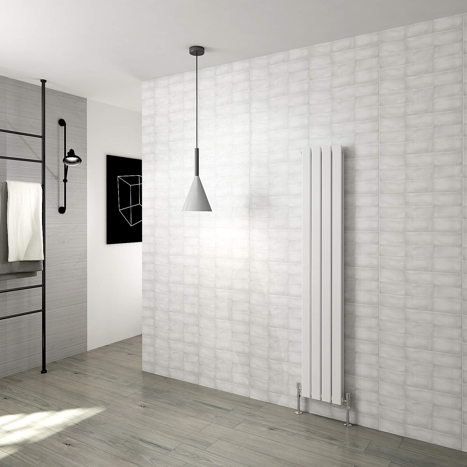 Vertical Radiator Flat Panel Designer Central Heating White Rads Double 1600x272mm โ image 1