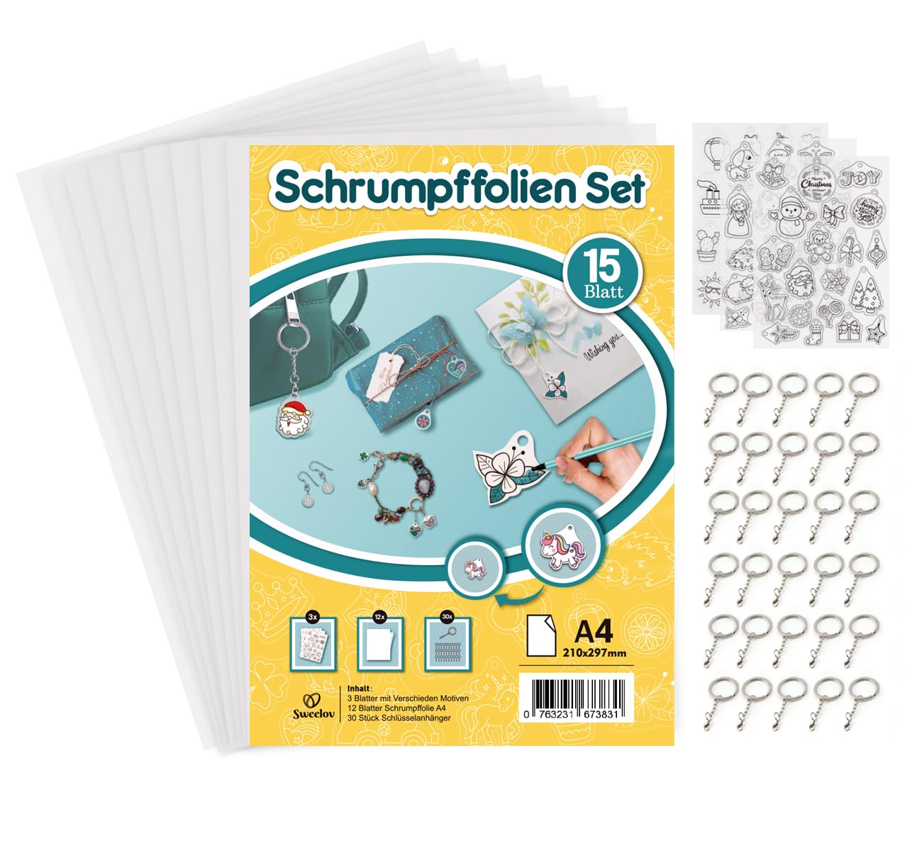 TUPARKA Kit di fogli di plastica termorestringente, 60 pezzi, inclusi