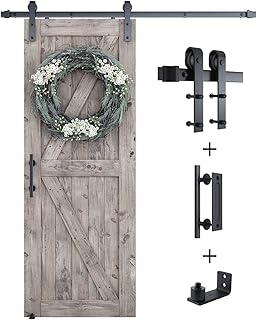 SMARTSTANDARD 6FT Sliding Barn Door Hardware Whole Kit (Include 6ft Trac...