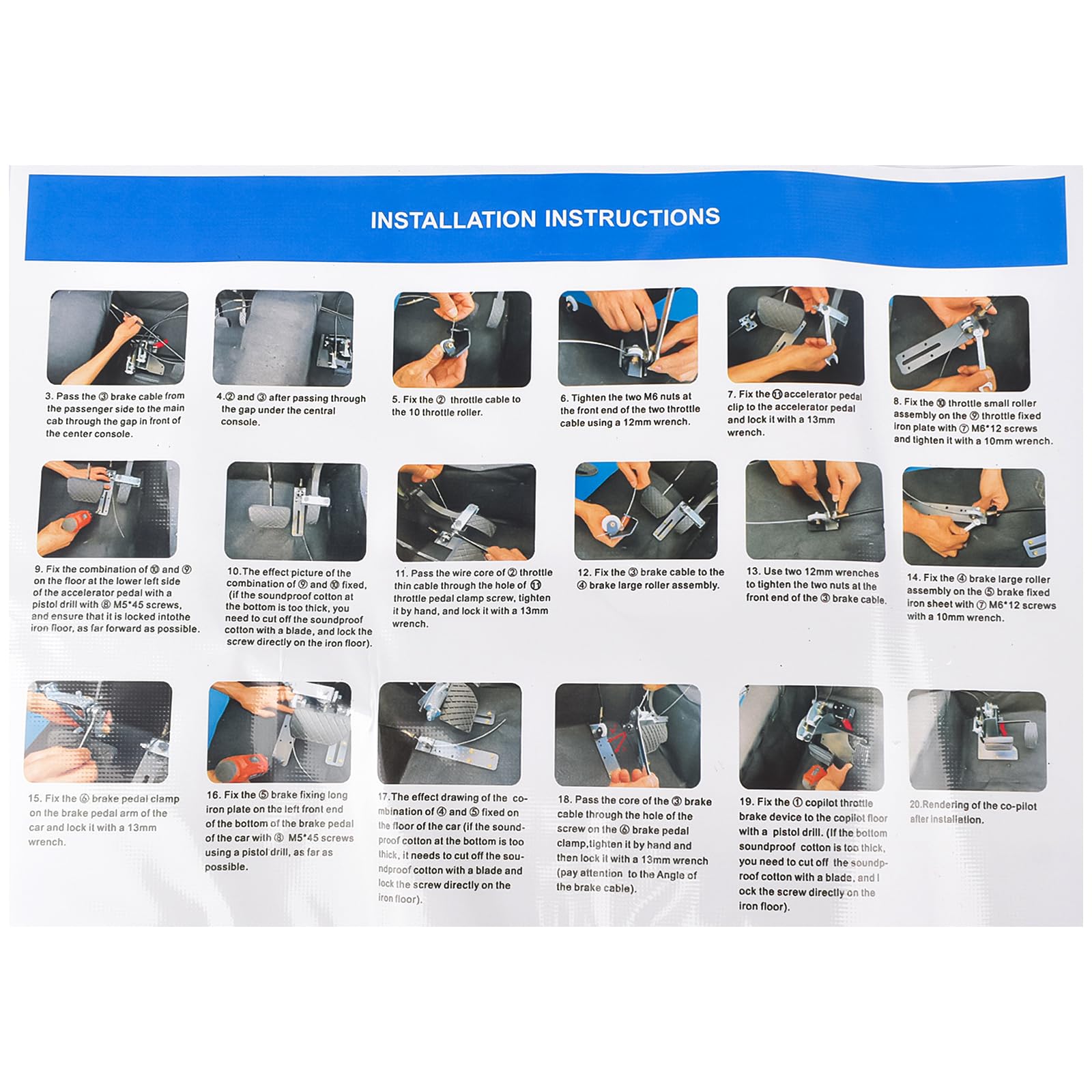 Flynsu ACAR-B7D Passenger Brake and Accelerator Pedal Dual-Control System Universal fit Driver Training Vehicles