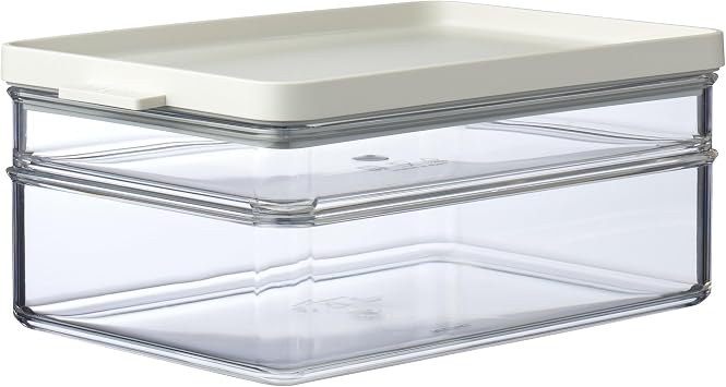 Mepal - Breakfast Fridge Container Duo Omnia 2-Layer Fridge Box for Storing Cold Cuts & Cheese - Stackable Refrigerator Boxes - Kitchen Storage & Organization - 500 ml & 1200 ml - Nordic Green