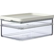 Mepal - Breakfast Fridge Container Duo Omnia 2-Layer Fridge Box for Storing Cold Cuts & Cheese - Stackable Refrigerator Boxes - Kitchen Storage & Organization - 500 ml & 1200 ml - Nordic Green