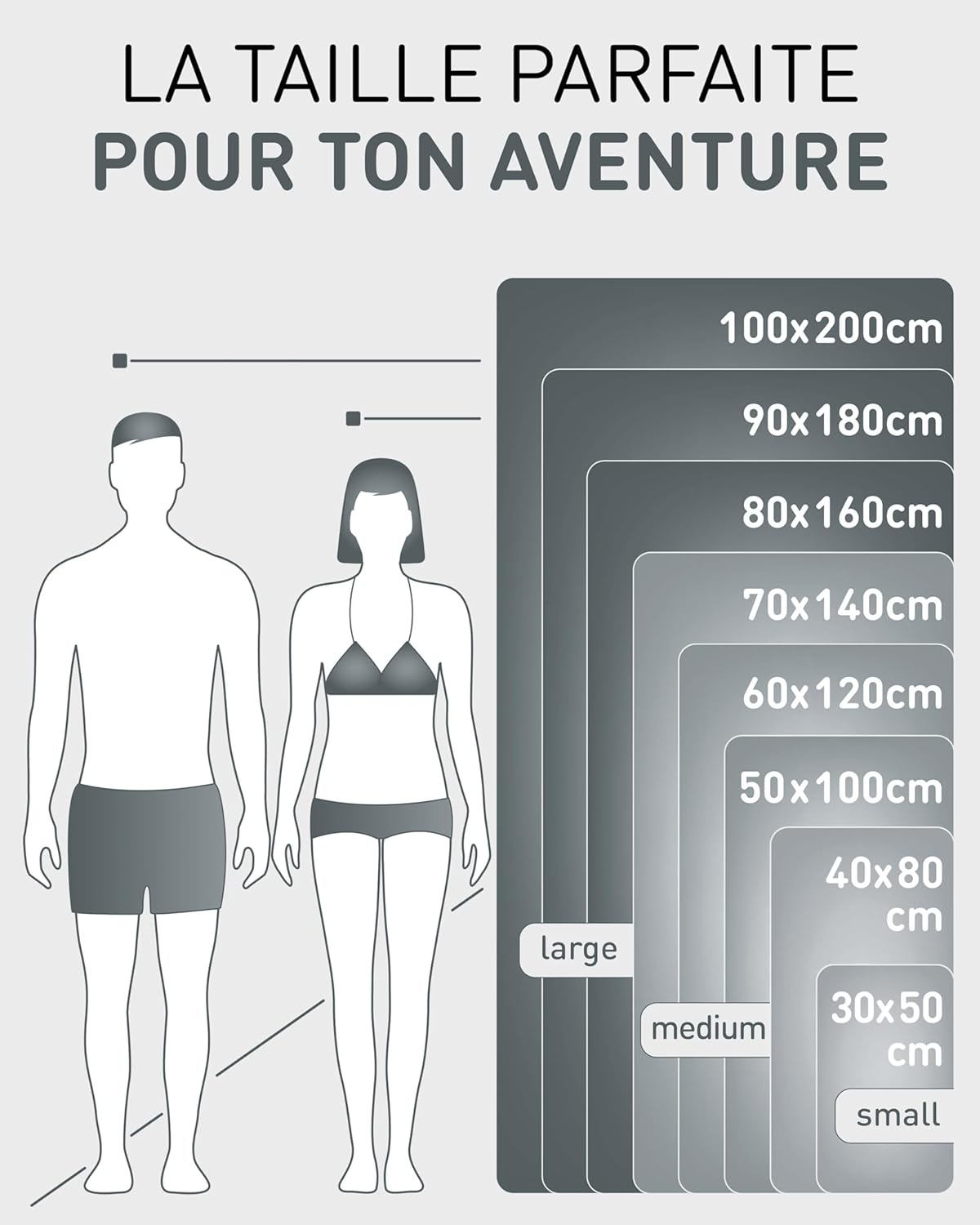 Fit-Flip Serviette microfibre 120x60 cm – compacte, ultra-légère, très absorbante et séchage rapide pour sport, piscine, plage et voyage - Description