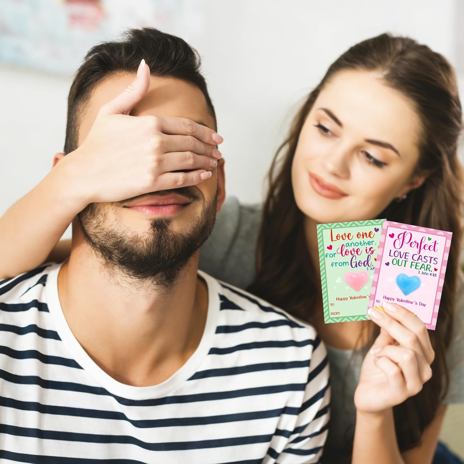 Ceiba Tree 24 Pack Christian Valentine's Day Cards Valentines Day Gifts for Kids with Heart Shape Crystals Religious Valentine Bible Verse Greeting Cards for Boys Girls Toddlers Goodie Bag Filler Classroom Exchange Party Favors - Image 5