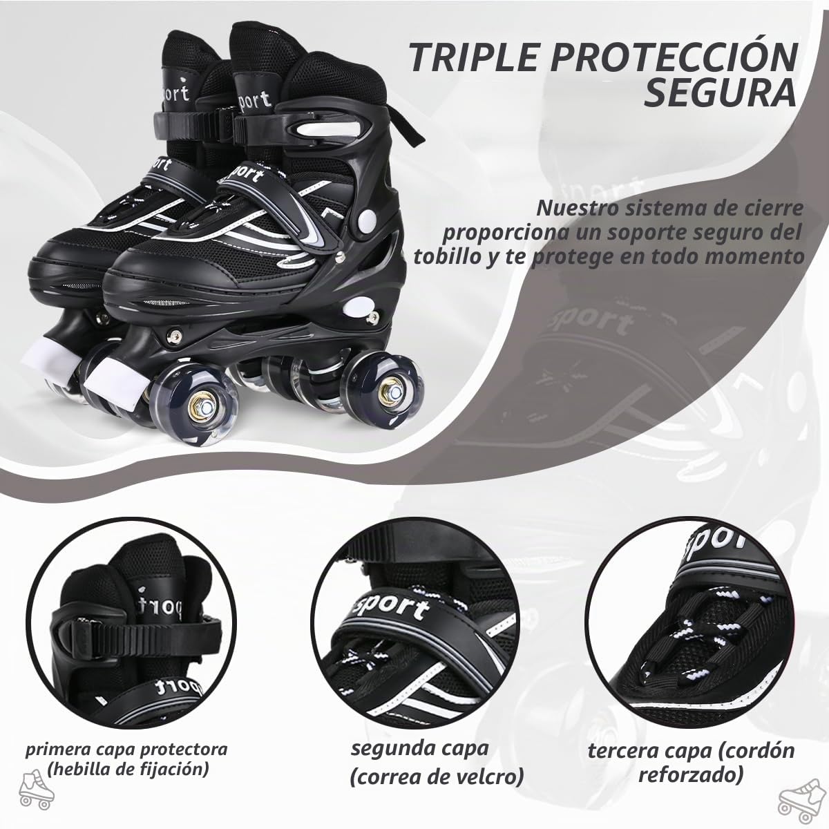 Patines de Ruedas para Niñas Niños, Patines 4 Ruedas Ajustables con Ruedas Luminosas para Niñas y Niños Principiantes