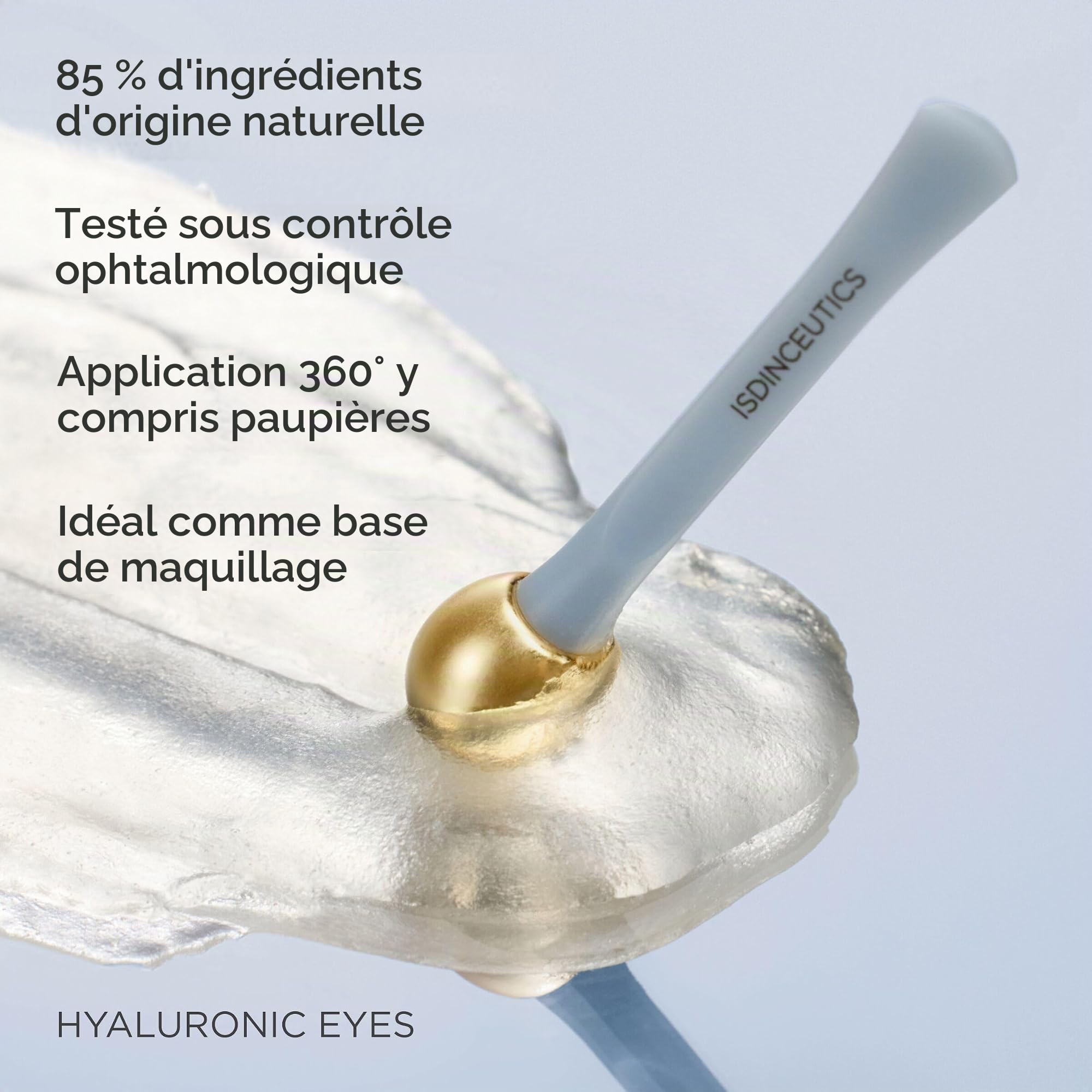 ISDIN Isdinceutics Hyaluronic Eyes (15 g) | Contour des Yeux à l'Acide Hyaluronique Effet Sorbet | Appliquer Très Froid pour Maximiser la Sensation d'Hydratation sur la Peau