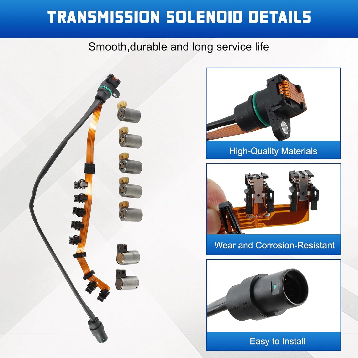 095927331 119957A 01M O1M Transmission Master Solenoid Kit Ribbon Harness EPC Shift Solenoid Replacement for 1995-UP VW Golf Passat Jetta Bora Cabrio A3