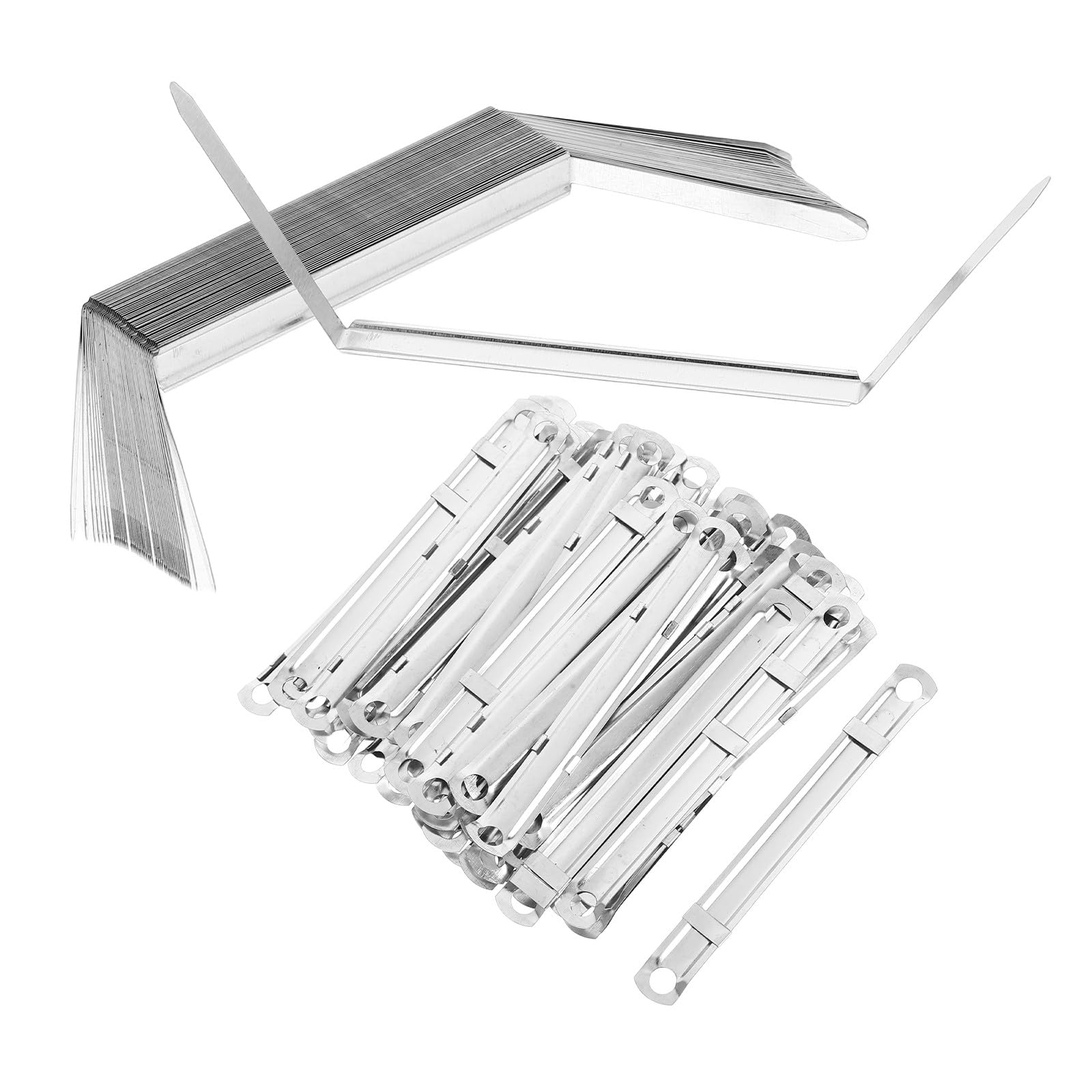 RUNROTOO 100pcs Metal Binding Clips Good Toughness and Easy to Use Features, 8cm Silver Clips for Stationery Bookbinding in Office and School Use