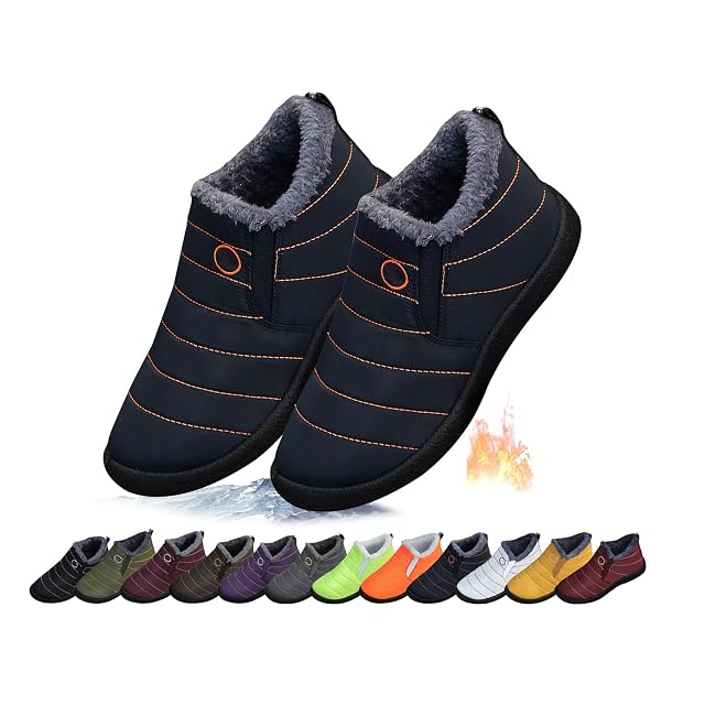 Womens men Snow Boots Winter with Comfortable Warm Fur Lined Ankle Booties Comfortable Anti-Slip Lightweight Sneakers