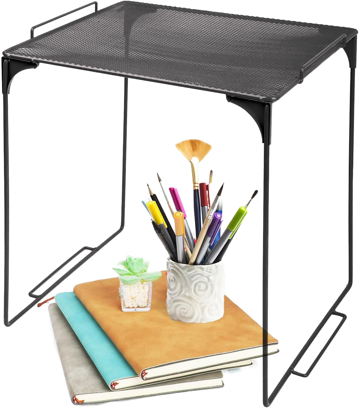 Piffny Versatile Metal Mesh Organizer Shelf, Stackable, for Standard Size School Lockers, Also for Gym and Work Lockers, or Even Kitchen Cabinets &