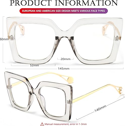 Miniatura 6 de AIEYEZO Gafas de luz azul de gran tamaño para mujer, antifatiga y prevención de dolor de cabeza