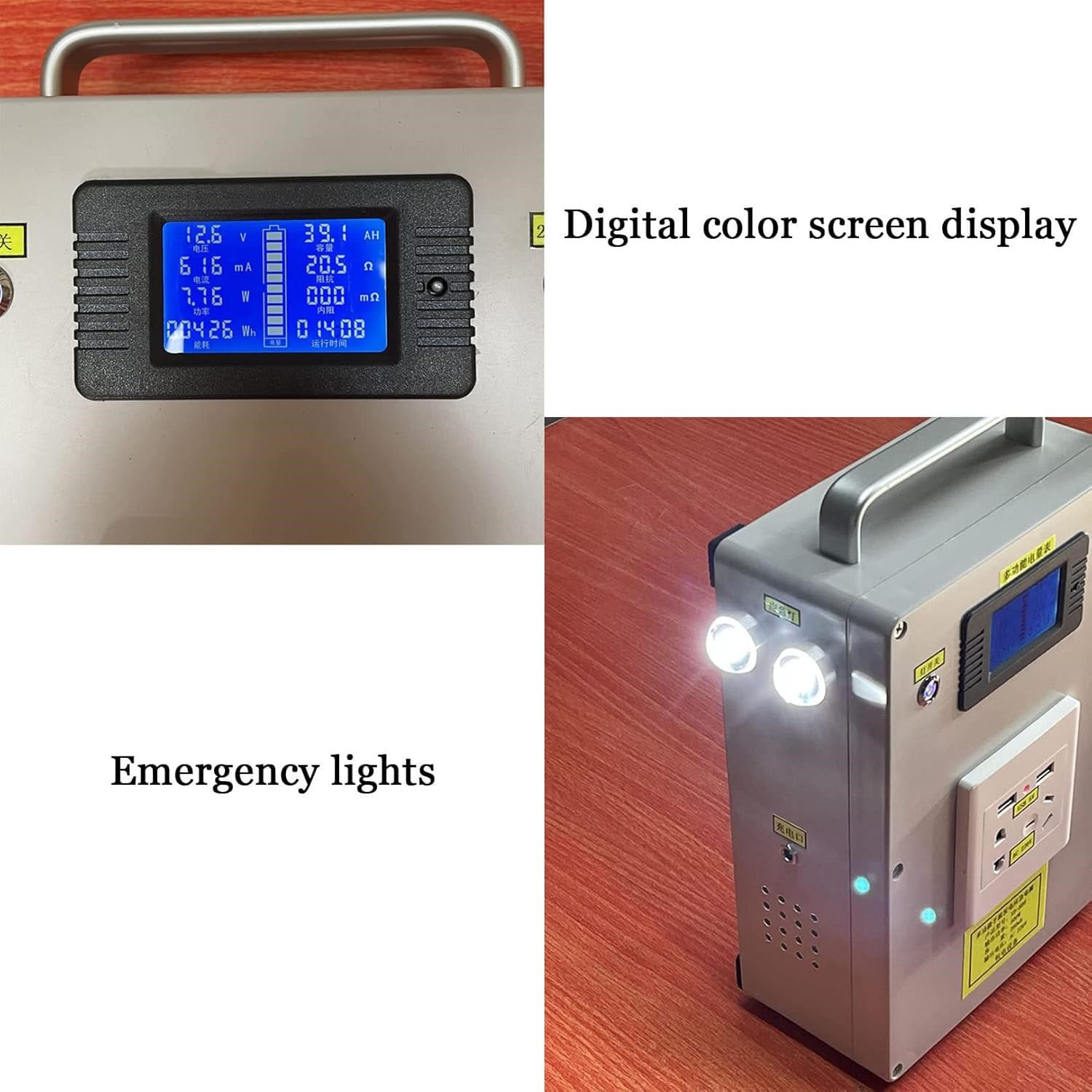 Generador Manivela 500 W, 200 WH, Estación Energía Portátil 62400 Mah con Toma De Corriente, Generadores Energía Móviles 220 V Ca/CC/USB, Fuente Alimentación Emergencia para Acampadas.