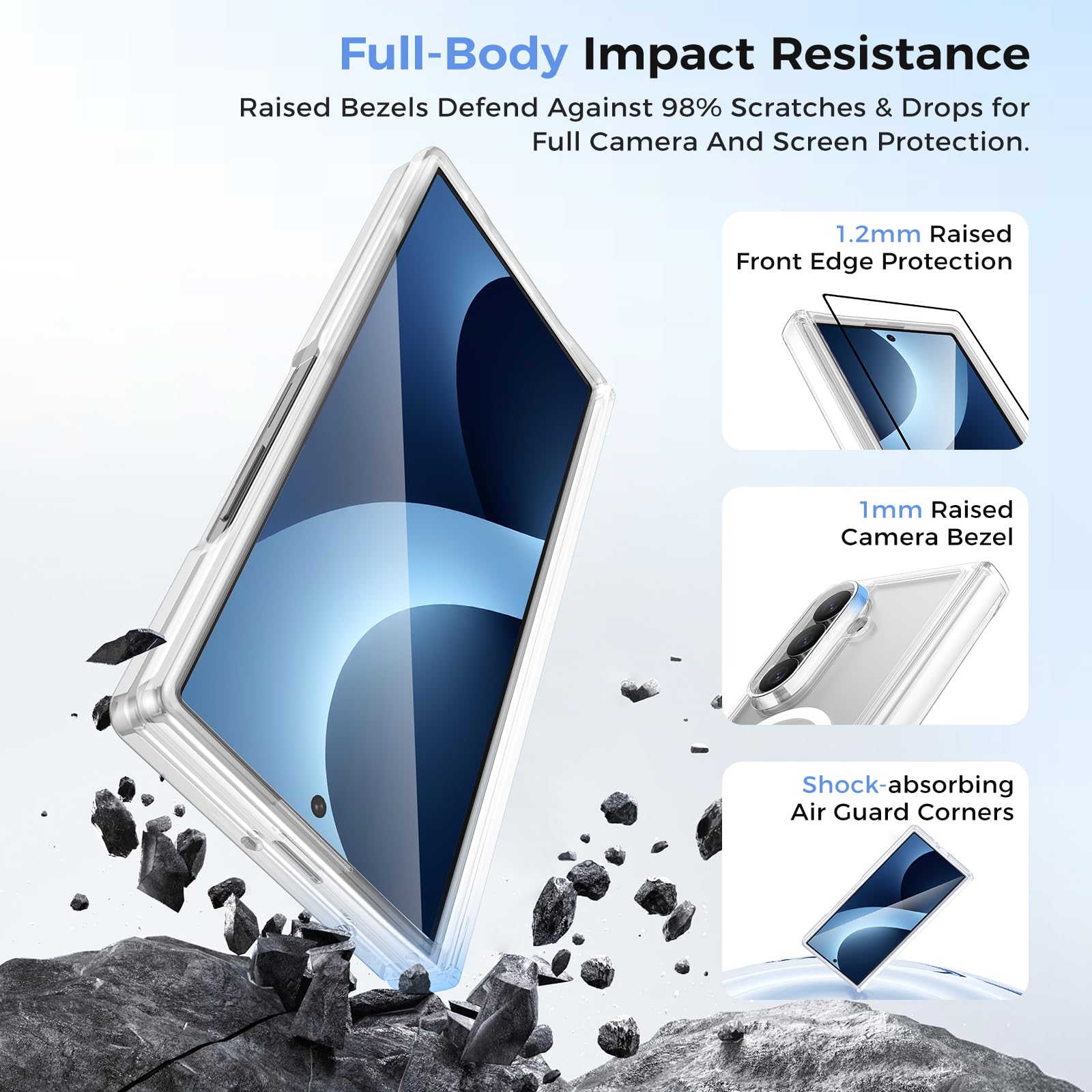 BENKS Etui do Samsung Galaxy Z Fold 8 Ultra, Przezroczysty | Etui Z Ochroną Zawiasu i folią Ochronną na Ekran, Wojskowy Odporny na Wstrząsy Odporny na Zarysowania