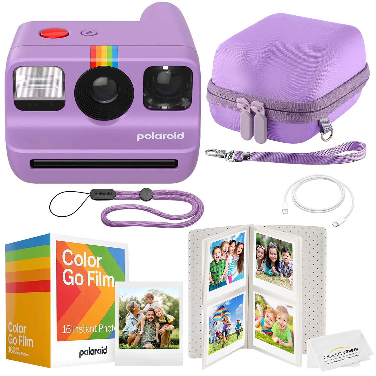 Polaroid Go Instant Camera Bundle - Film, Case, Album & Quality Photo Cloth (Purple)-picture-29