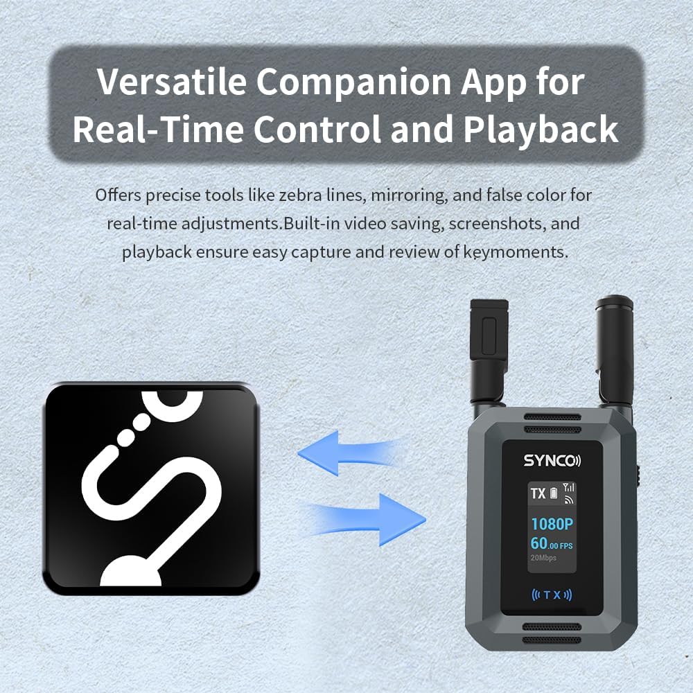 SYNCO Link App icon next to the XVision HD Transmitter unit
